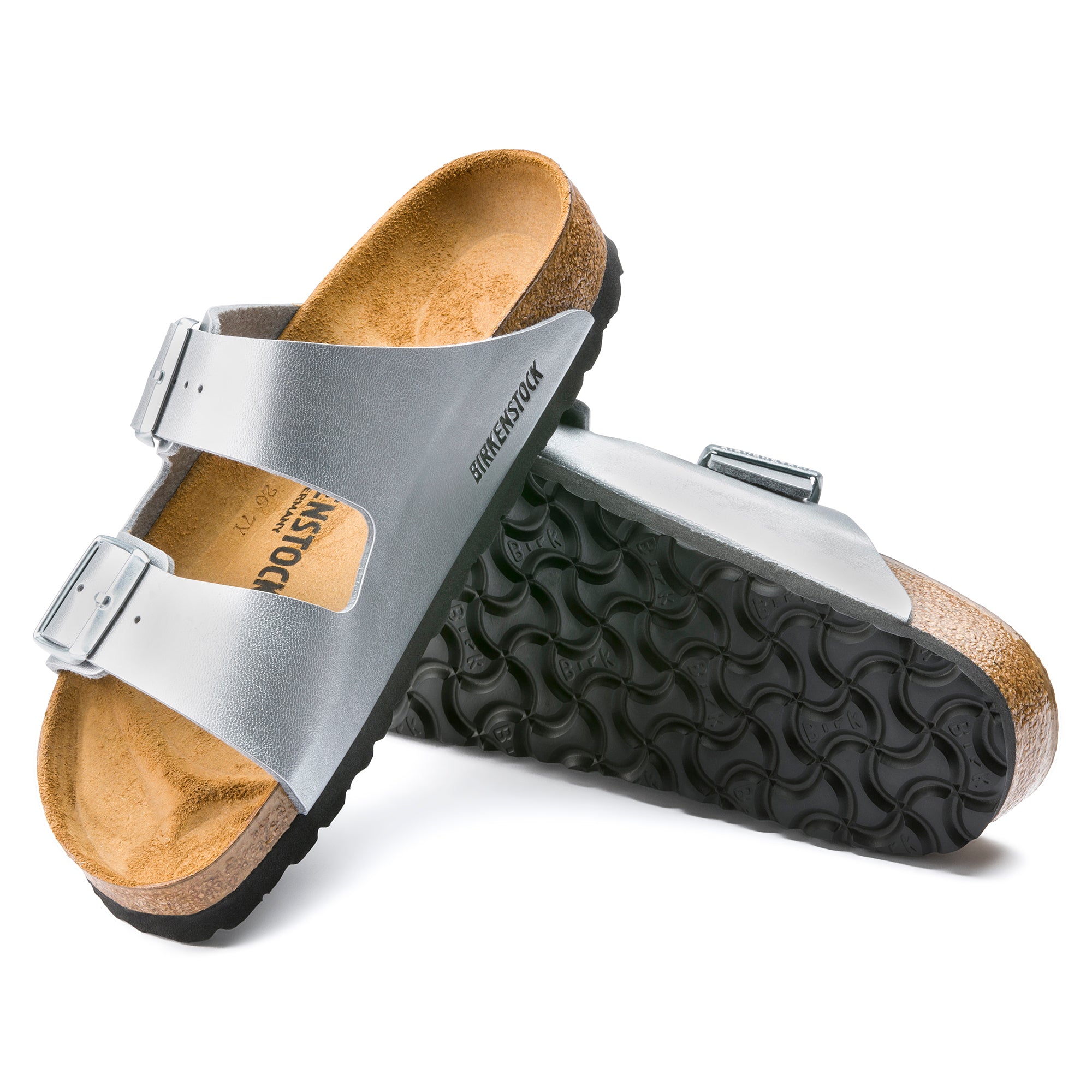 Birkenstock Silver Arizona Birko-Flor Women's Sandals N1012283