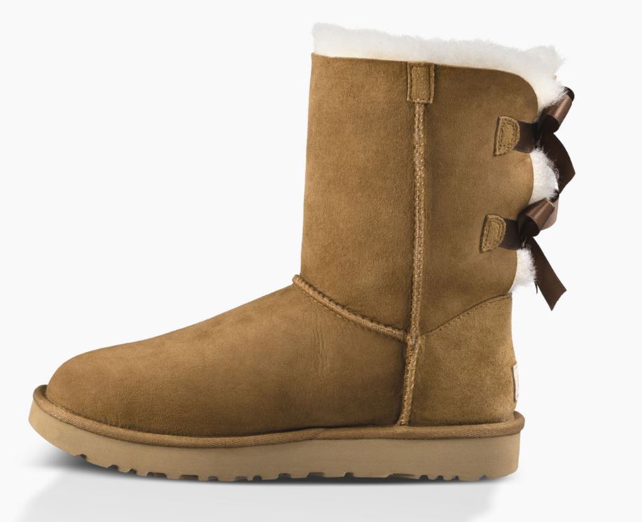 UGG Bailey Bow II Chestnut Classic Womens Short Boots With Bows On Back 1016225-CHE