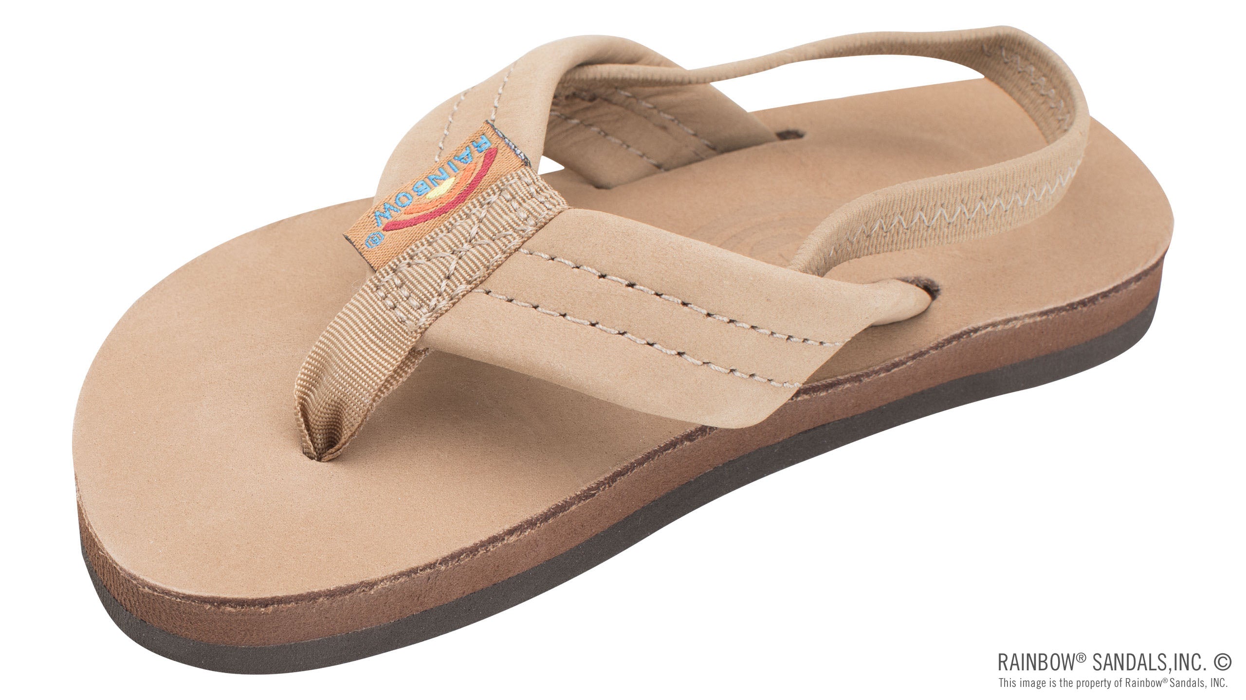 Rainbow Sierra Brown Leather Kids Premiere Leather Single Layer Sandals 101LTSOO-SRBR (smaller sizes have back strap)