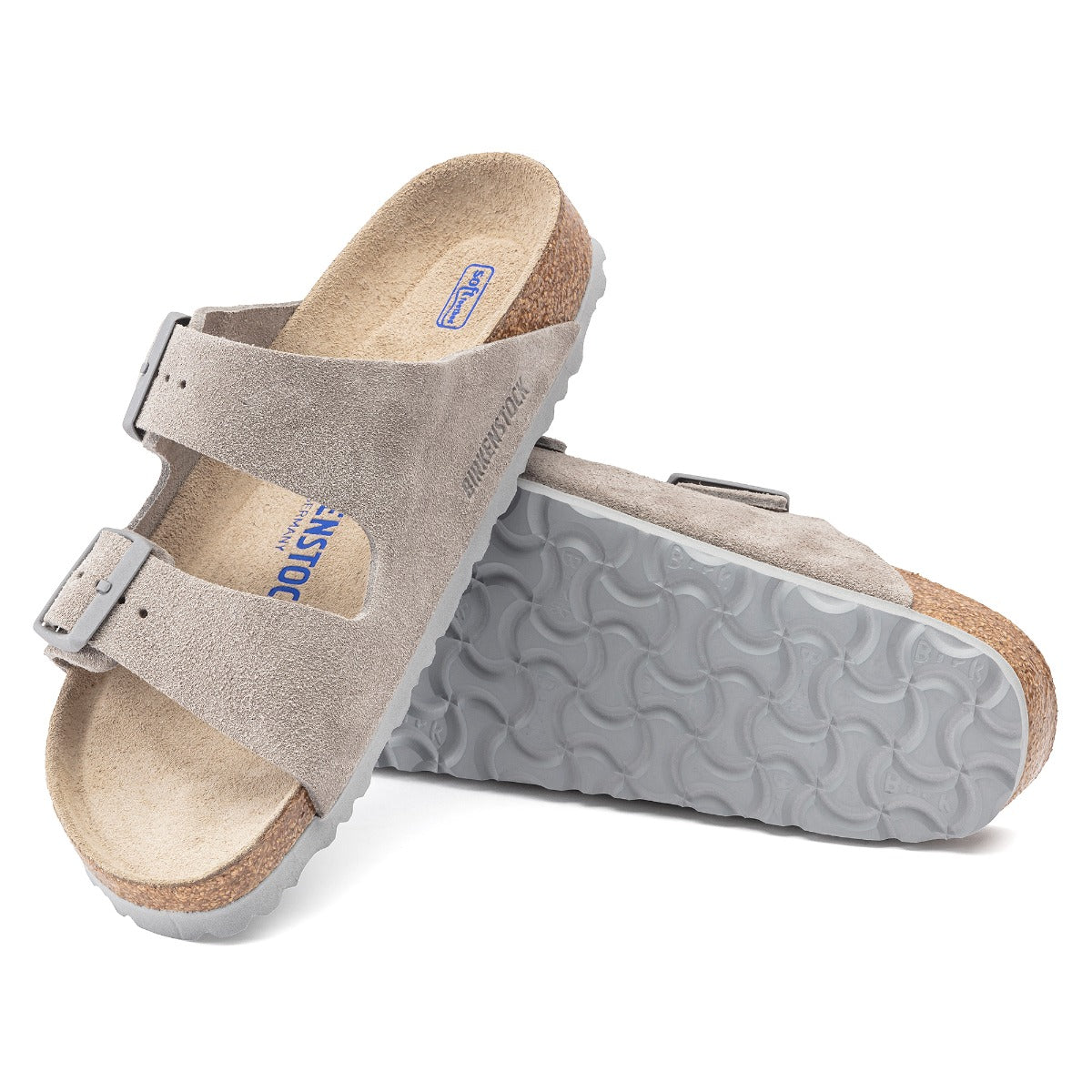Birkenstock Stone Coin Arizona Soft Footbed Suede Leather Womens Sandals N1020557