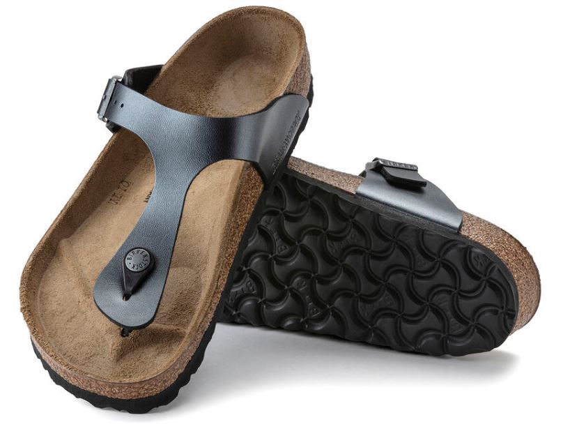 Birkenstock Metallic Black Gizeh Birko-Flor Womens Sandals