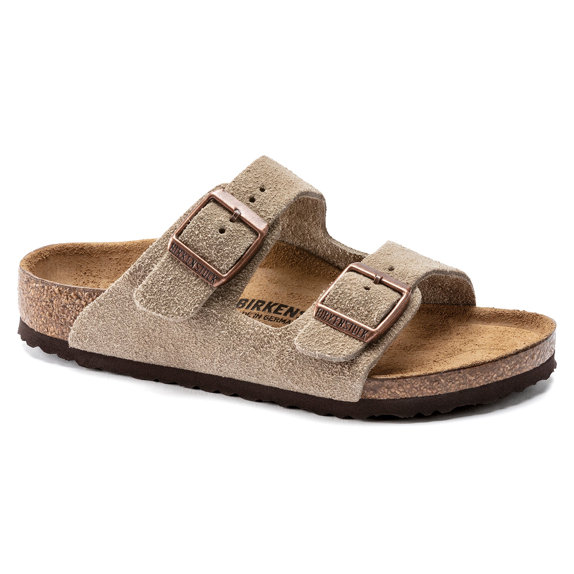 Birkenstock Taupe  Arizona Kids Suede Leather Sandals N1021704