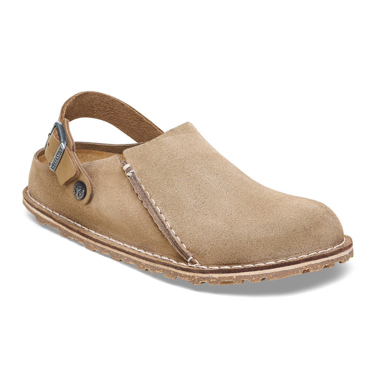 Birkenstock Gray Taupe Lutry Premium Suede Leather Womens Clogs N1025297