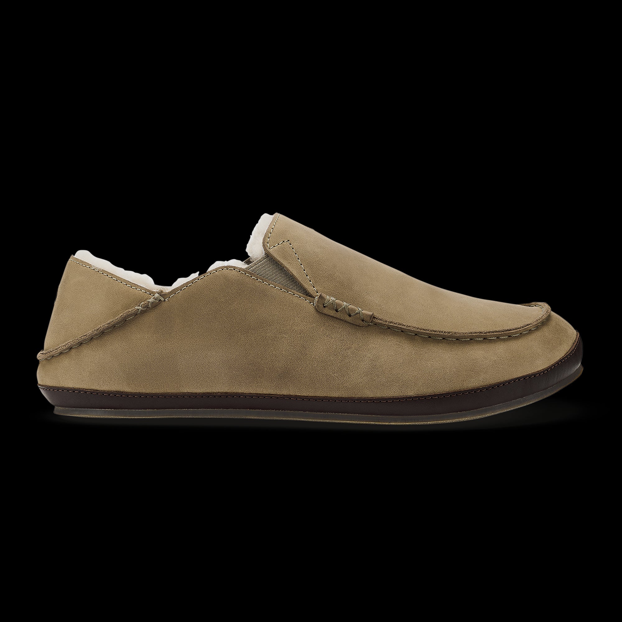 Olukai Clay/Dark Java Moloa Men's Premium Leather Slippers 10252-1048