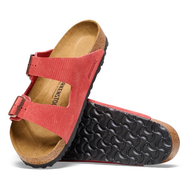 Birkenstock Corduroy Sienna Red Arizona Suede Embossed Women's Sandals N1026113