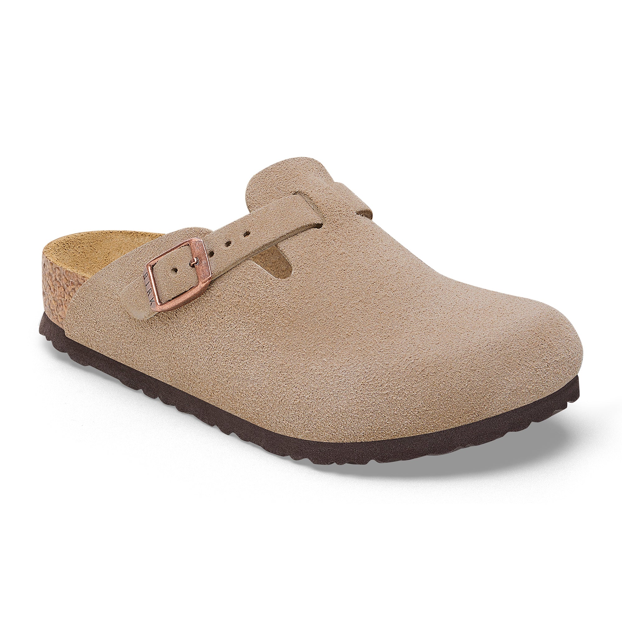 Birkenstock Suede Leather Taupe Boston Kids Clogs N1027875