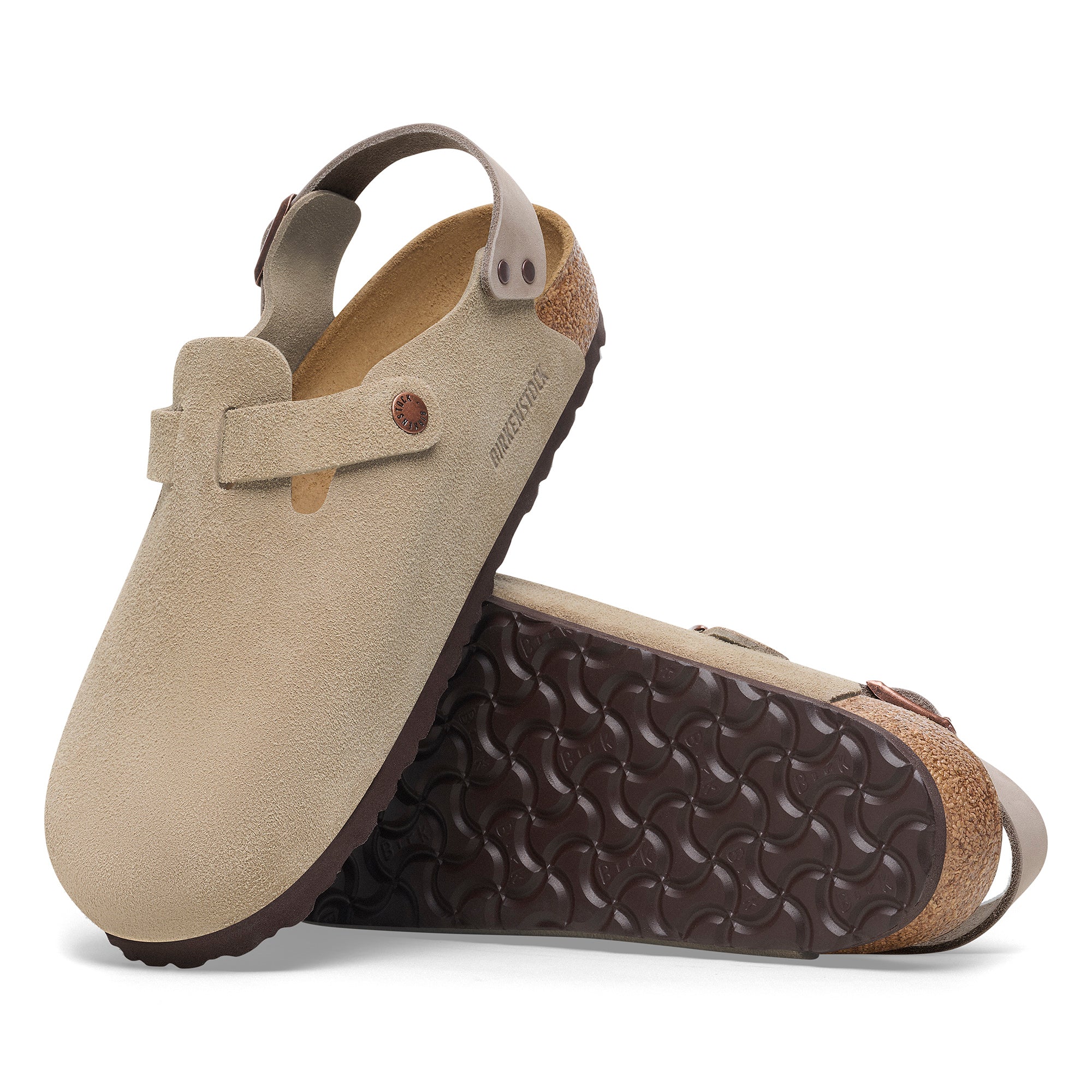 Birkenstock Taupe Tokio Suede Leather Women's Clogs N1028323