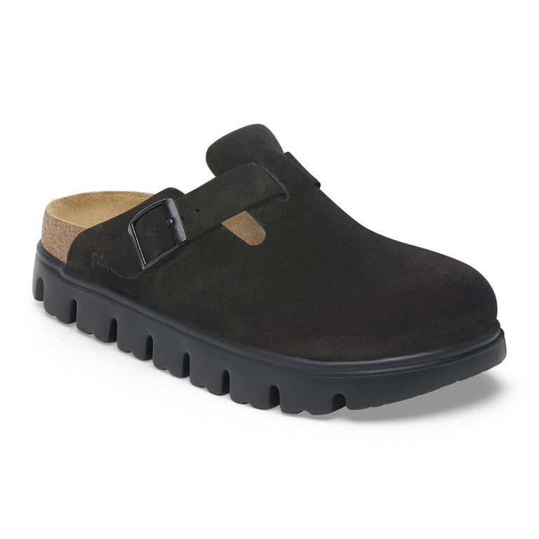 Birkenstock Black/Black Suede Leather Boston Chunky Women display picture 3