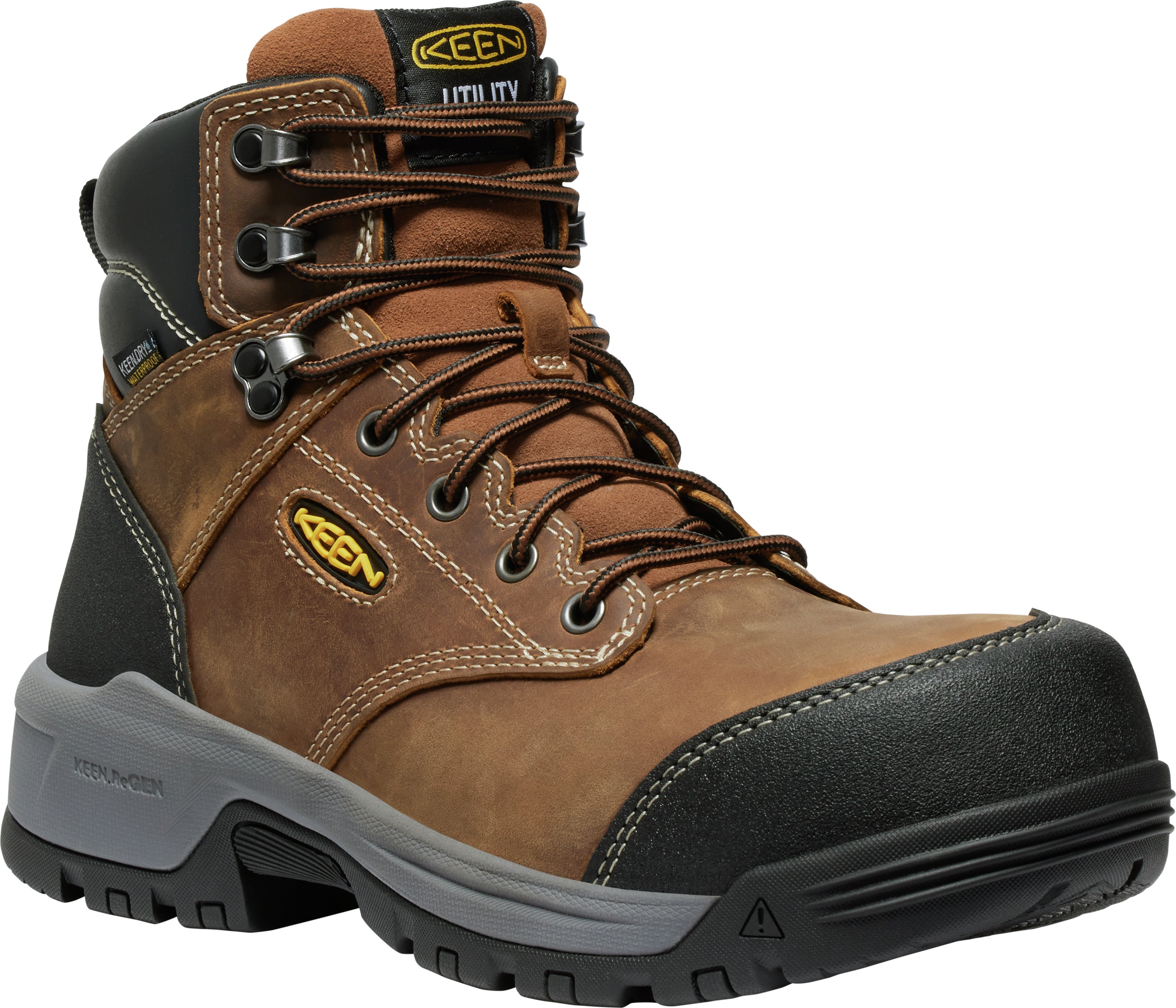 Keen Bison/Black Evanston 6 inch Men's Waterproof Carbon Toe Workboots 1029149