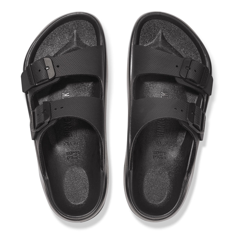 Birkenstock Black Double-Strap Sandals Arizona Soft Footbed Suede Leather in Color Black  main image 4