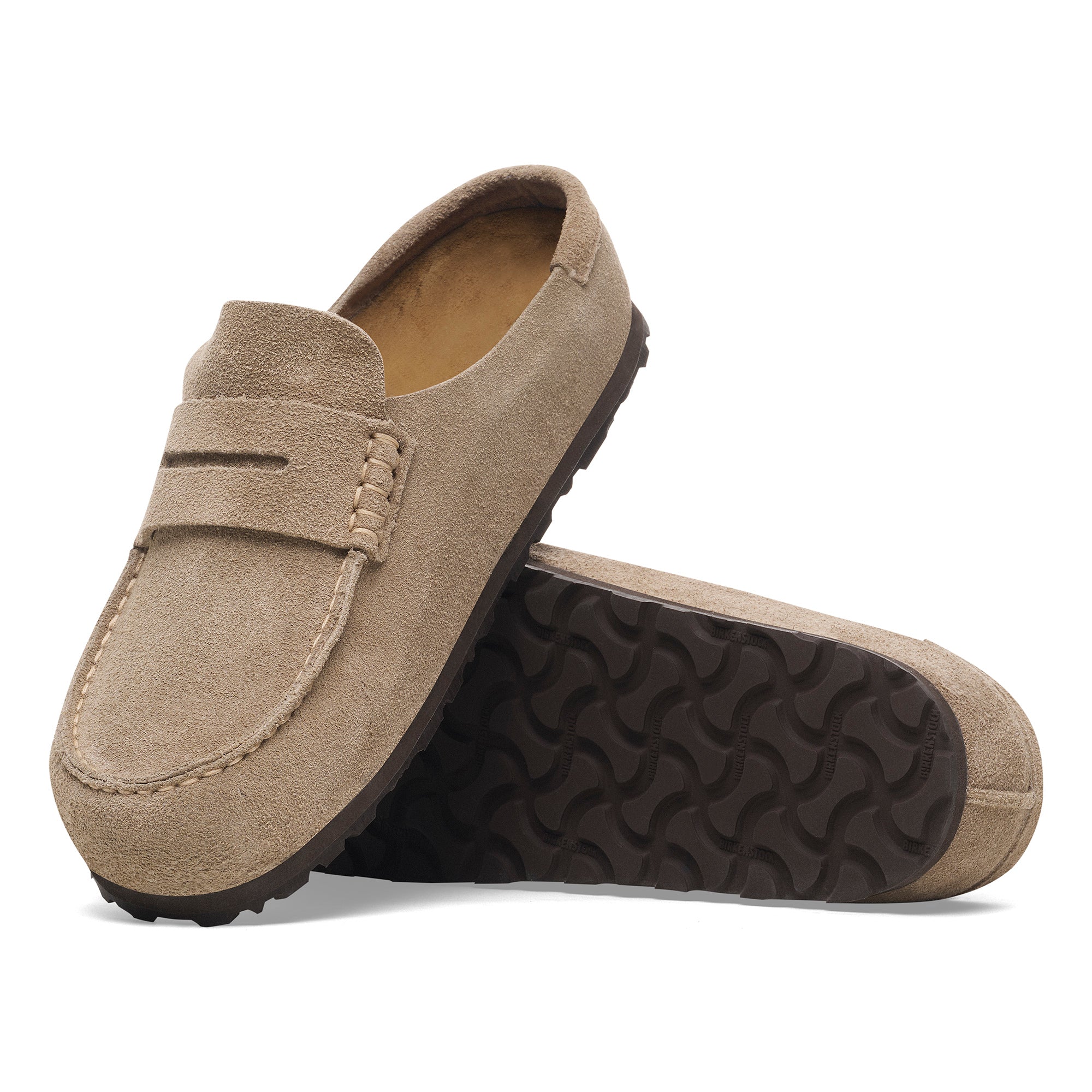 Birkenstock Taupe Naples Wrapped Suede Leather Men's Clogs R1029675