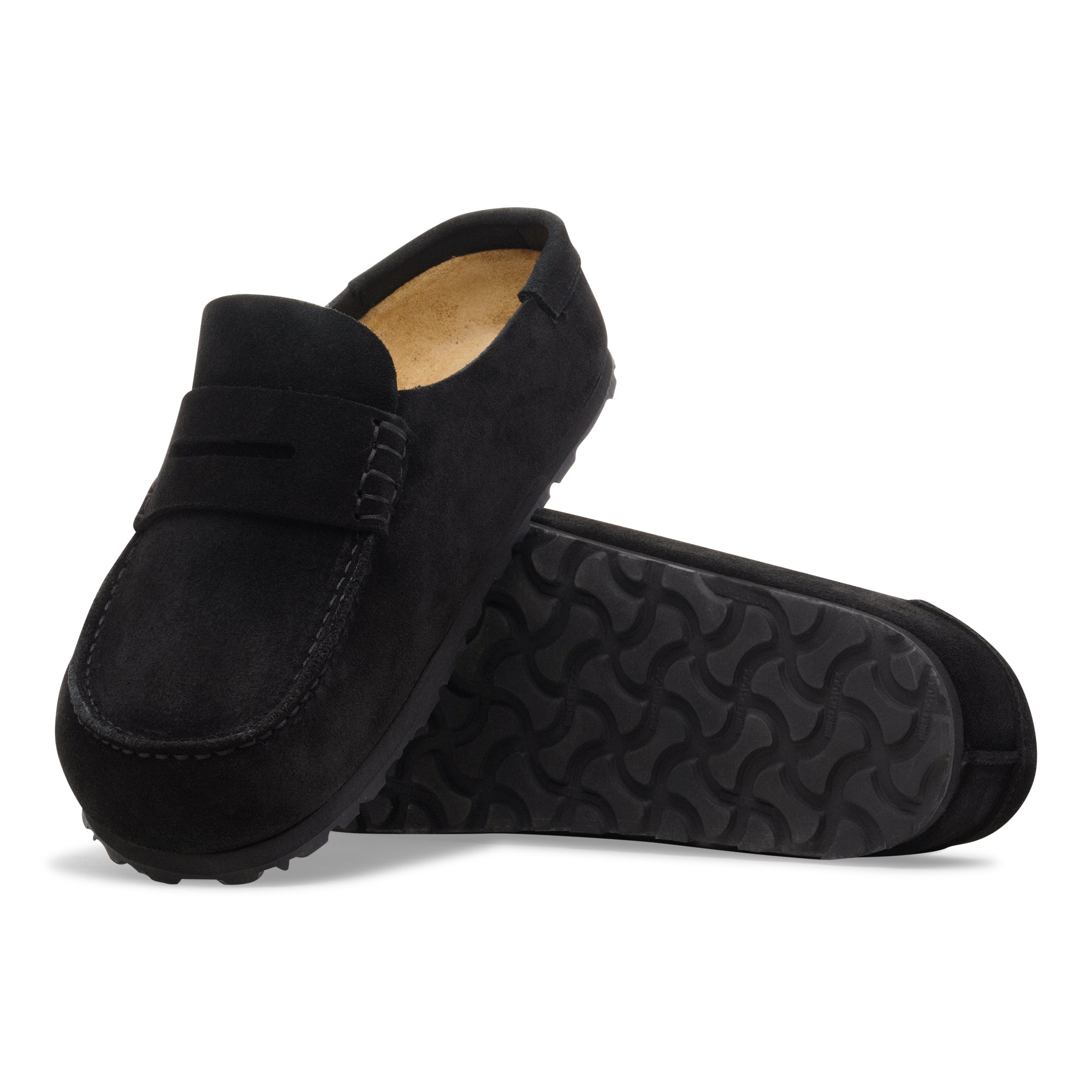 Birkenstock Black Naples Wrapped Suede Leather Women's Loafer Inspired Clogs 1030813N