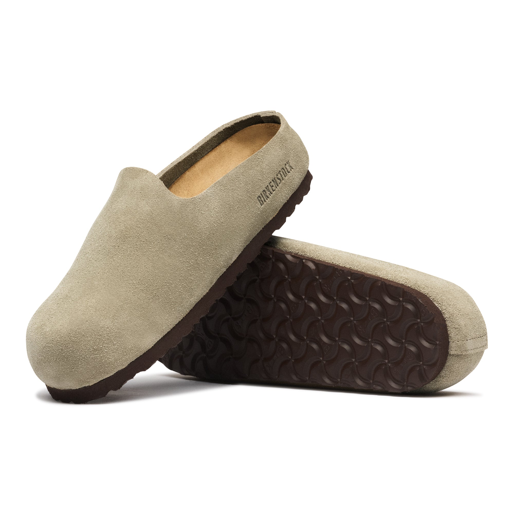 Birkenstock Taupe Amsterdam Wrapped Suede Leather Women's Clog Shoes N1032550