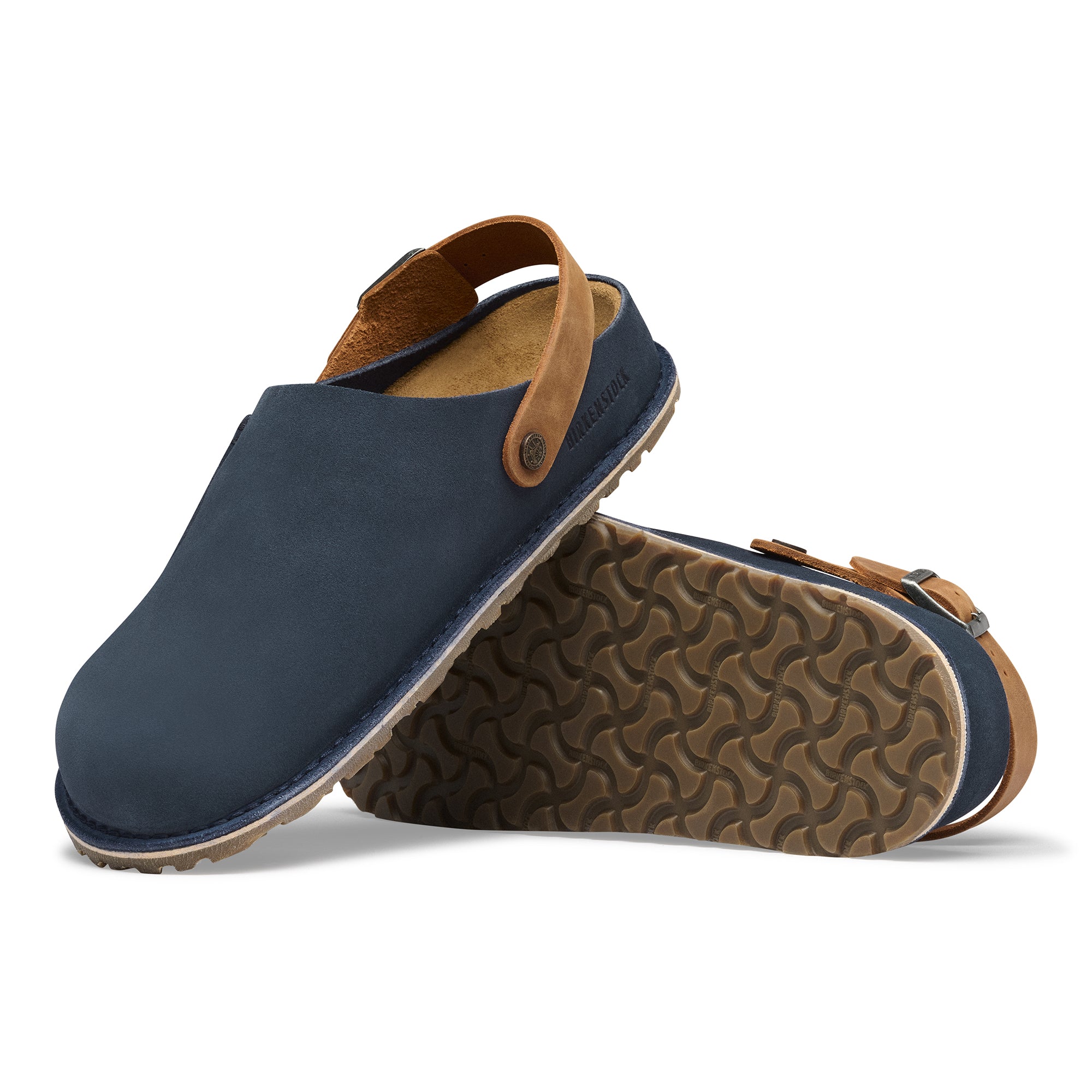 Birkenstock Navy Lutry Premium Suede Leather Women's Clogs N1032478