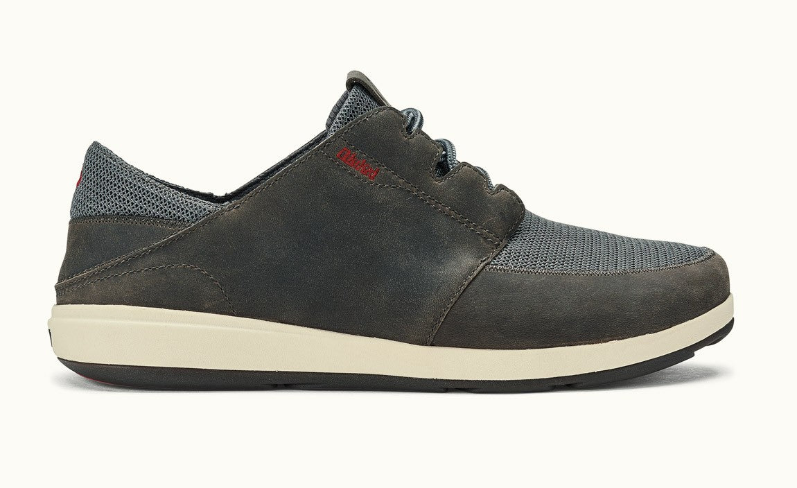 Olukai Charcoal Makia Lace Mens Comfort shoes 10362-2626