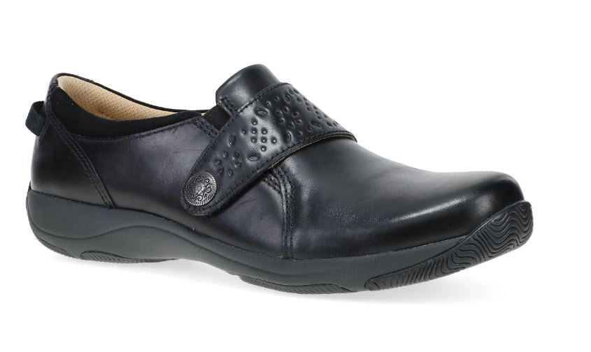 Dansko Sallie Wide Black Waxy Burnished Women's Comfort Snaker 10404-020200