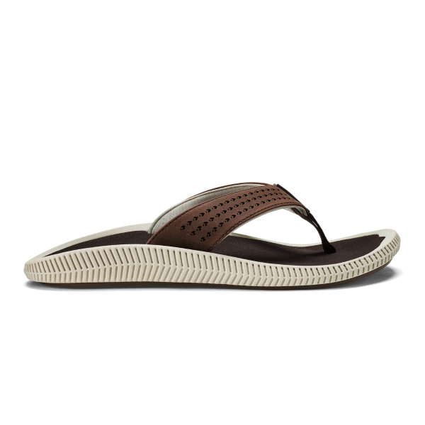 Olukai Dark Wood Ulele Mens Beach Sandals 10435-6363