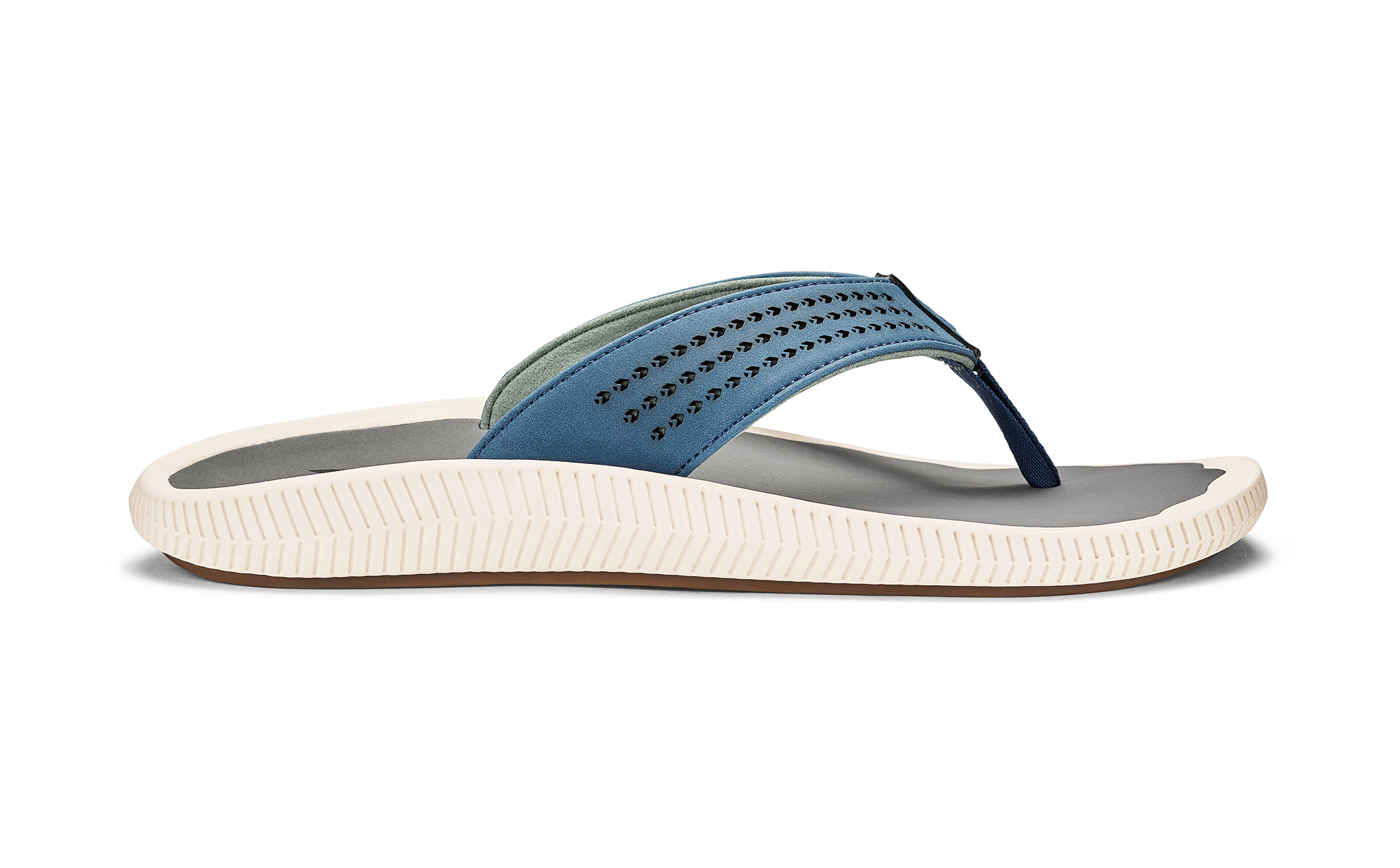 Olukai Slate Blue/Charcoal Ulele Men's Water-Ready Beach Sandals 10435-7S26