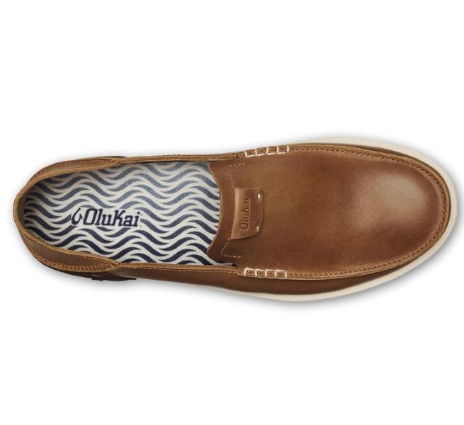 Olukai Kakaha Slip On Loafers Men’s 9 Brown Leather Comfort Shoes 10490-FXFX Olukai Mens Shoes Kākaha main image 2