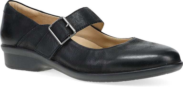 women dansko dress shoes Dansko Women's Collette Burnished Nubuck Black 37 M