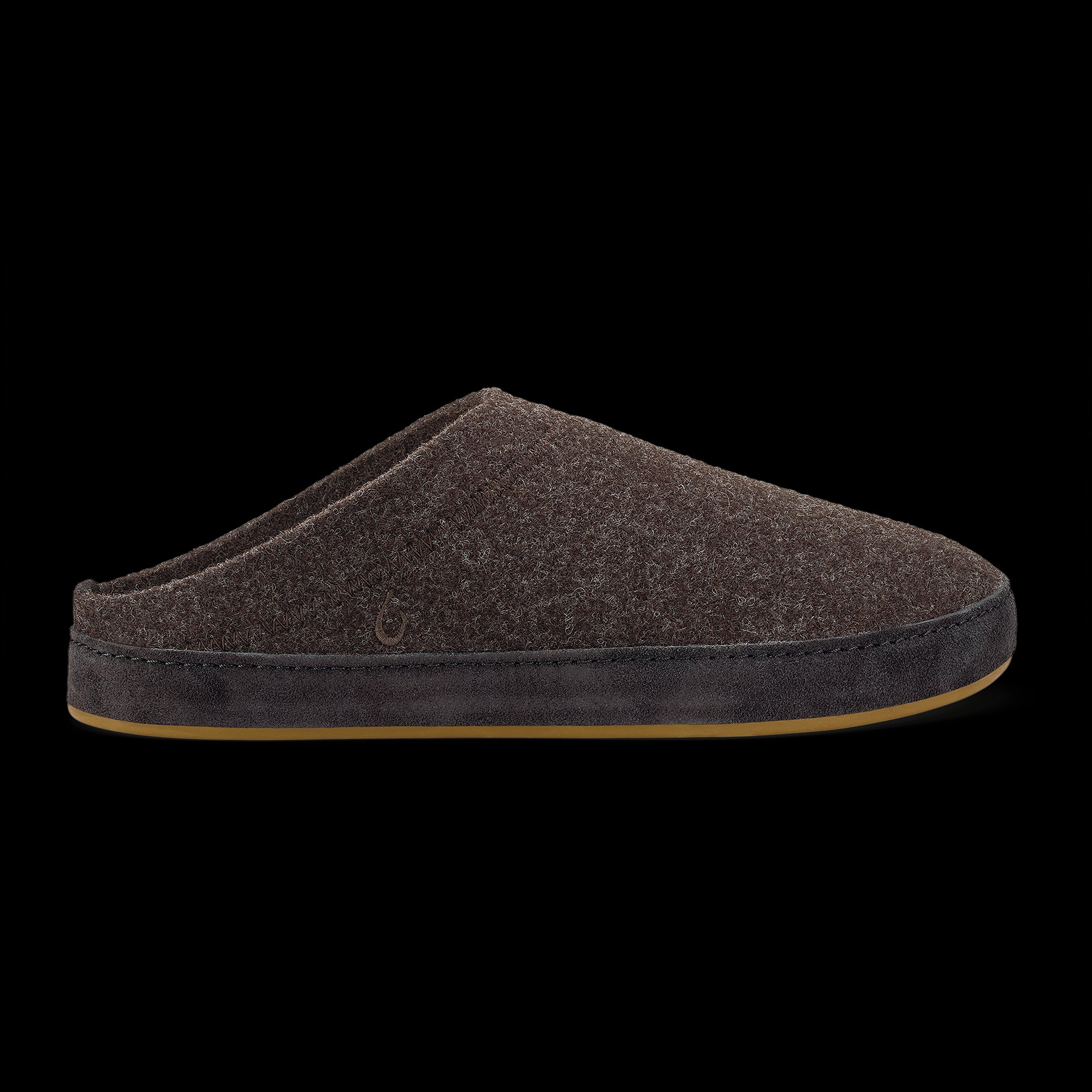 Olukai Dark Java Hamani Huli Men's Wool Mule Slippers 10542-4848
