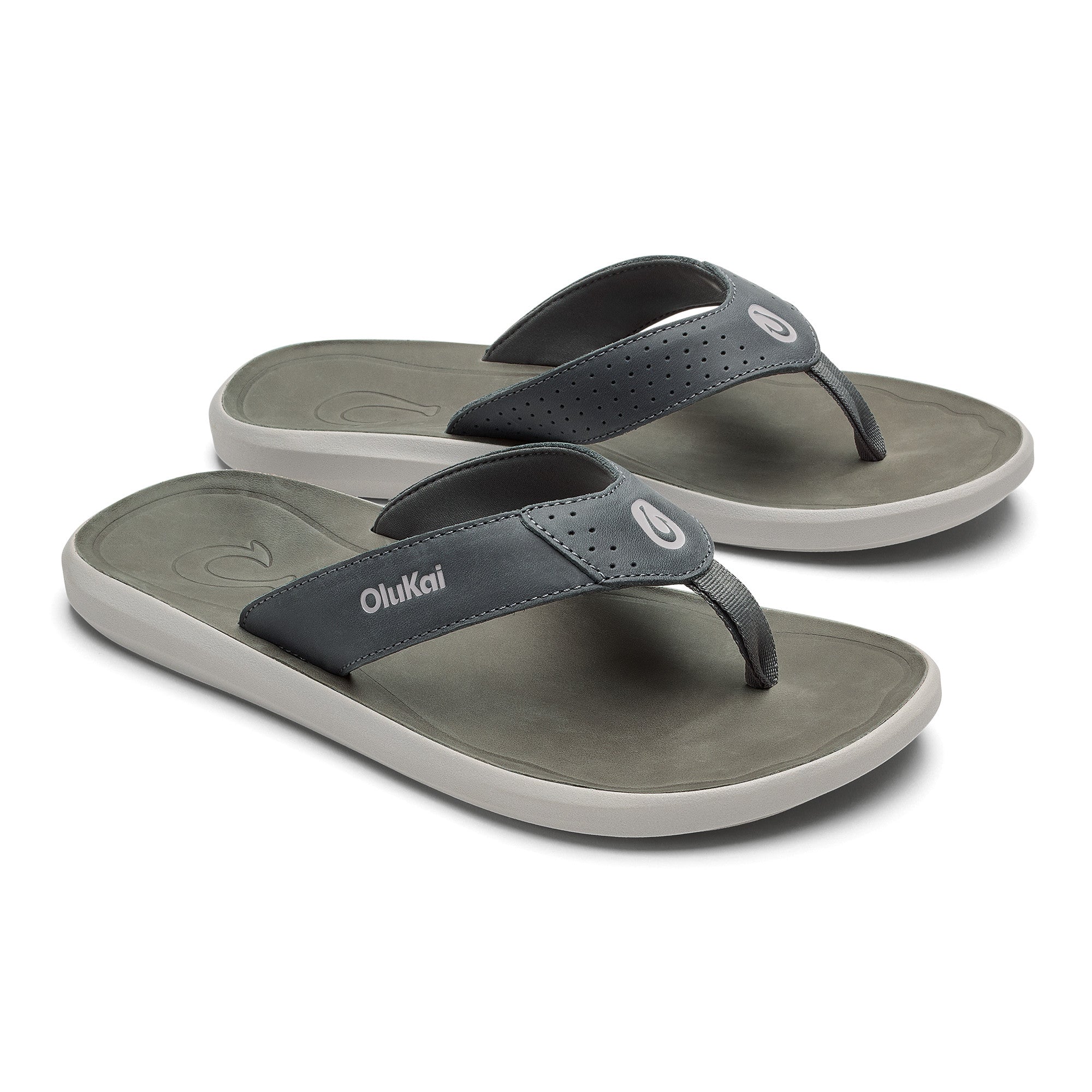 Olukai Rock/Ash Pili Men's Waterproof Leather Sandals 10553-RKAU