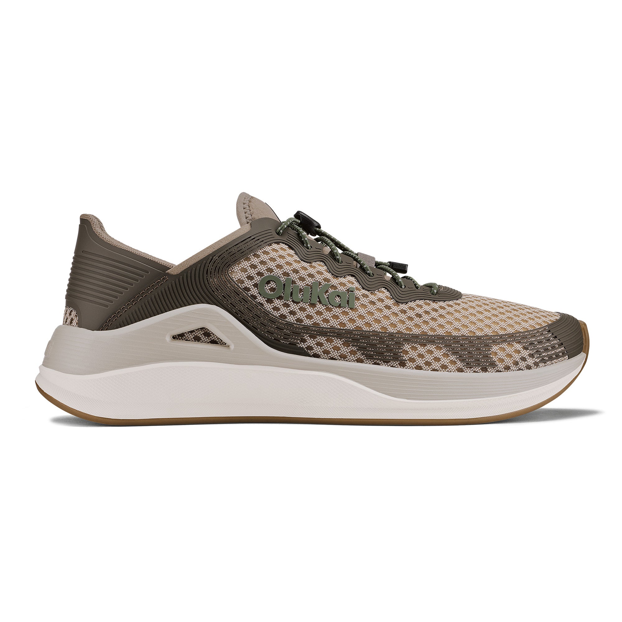 Olukai Taupe Grey/Brown Koa Ahi Men's Performance Marine Shoes 10554-TGBK
