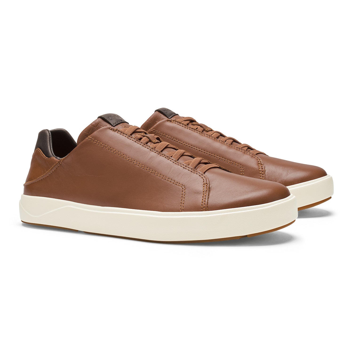 Olukai Fox/Dark Java Lae'ahi Li Nolu Men's Slip On Leather Sneakers 10605
