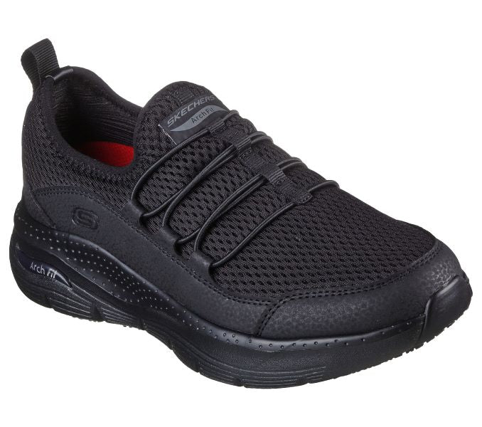 Skechers Black Arch Fit SR-Jitsy Slip On Womens Athletic Work Sneakers 108063