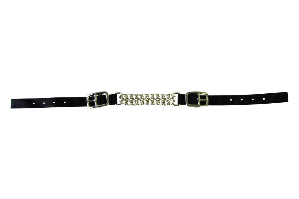 Aime Imports Black Double Chain Curb Strap 3/4 inches X19 inches  PP STRAP/DBL CHAIN 108991BK