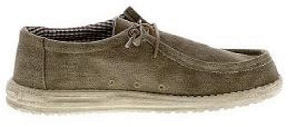 Hey Dude Nut Wally Canvas Mens Shoes 110061600-NUT
