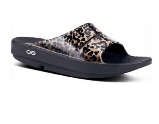 Oofos Leopard OOAHH Luxe Womens Slide Sandals 1103-LEOPARD