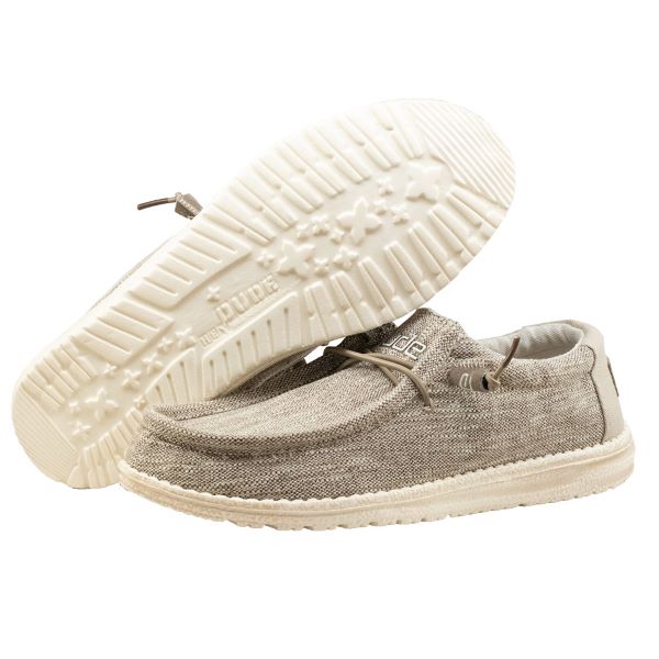 Hey Dude Beige Wally Woven Mens Shoes 110390500-BEIGE