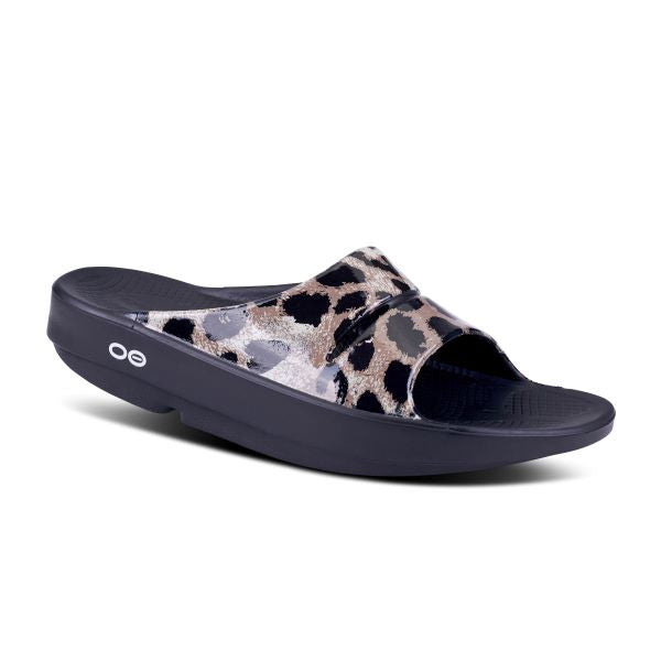 Oofos Cheetah Ooahh Womens Luxe Slide Sandal 1103-CHEETAH