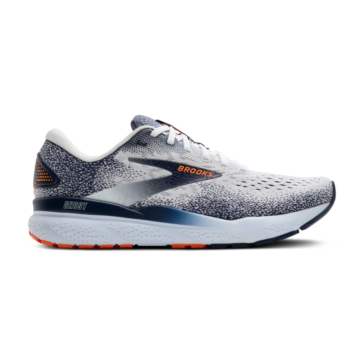 Brooks White/Peacoat/Orange Ghost 16 Men's Running Shoes 110418-130