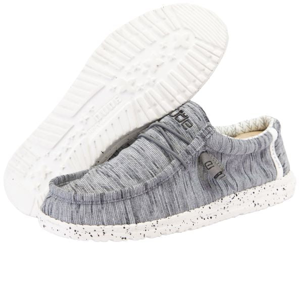 Hey Dude Stone White Wally Stretch Fleece Mens Shoes 110530703