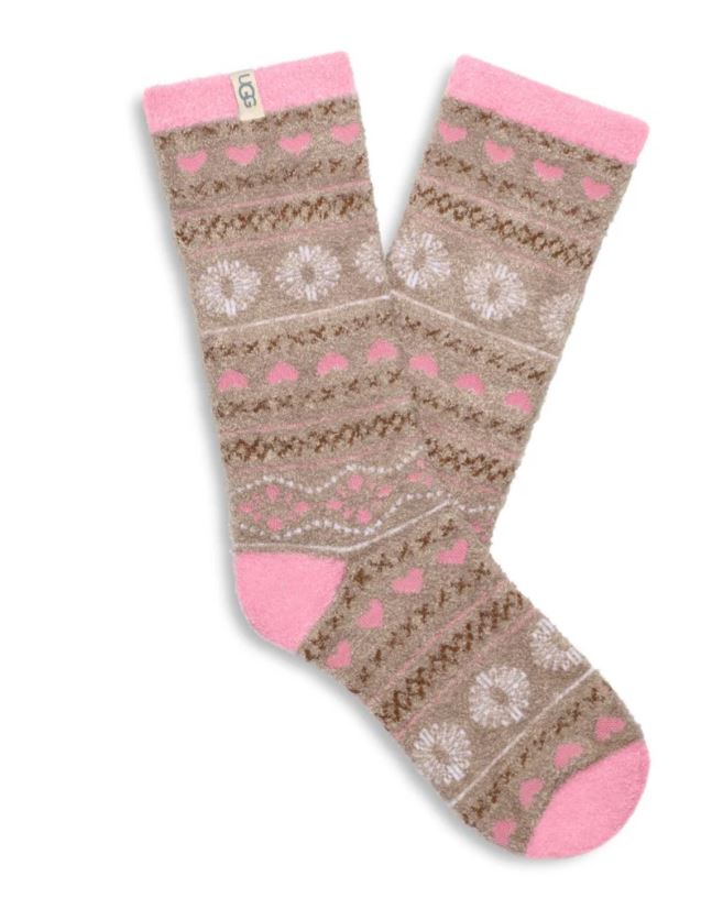 Ugg Putty Leslie Women's Graphic Crew Socks 1105868-PFR