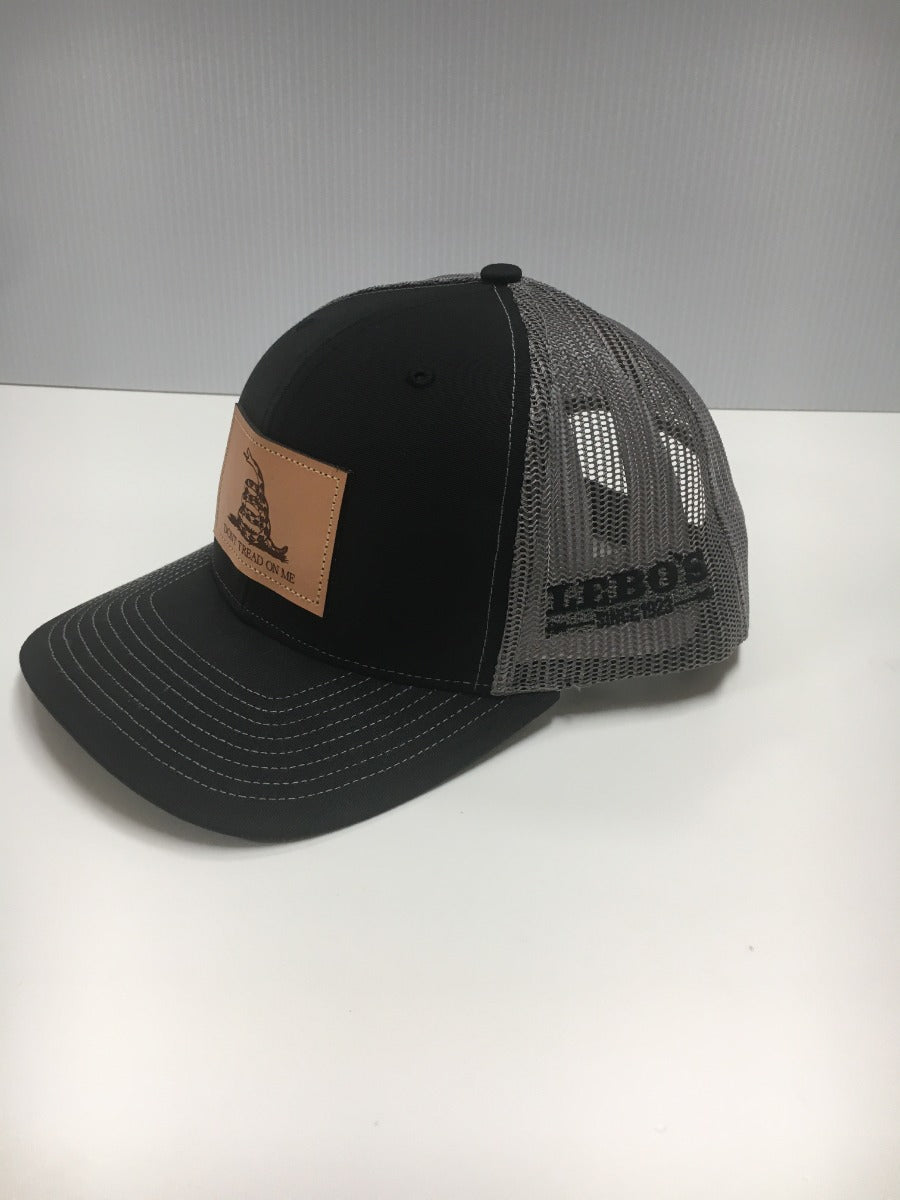 Richardson Black and Charcoal Don't Tread on Me Snapback Trucker Hat 111-BLKCH-DTOM