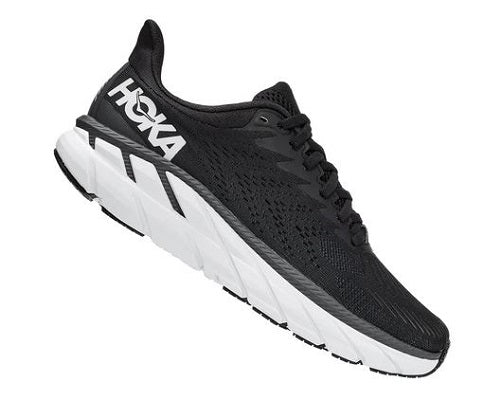 HOKA Women's Black/White Clifton 7 Comfort Running Shoe 1110509/35-BWHT