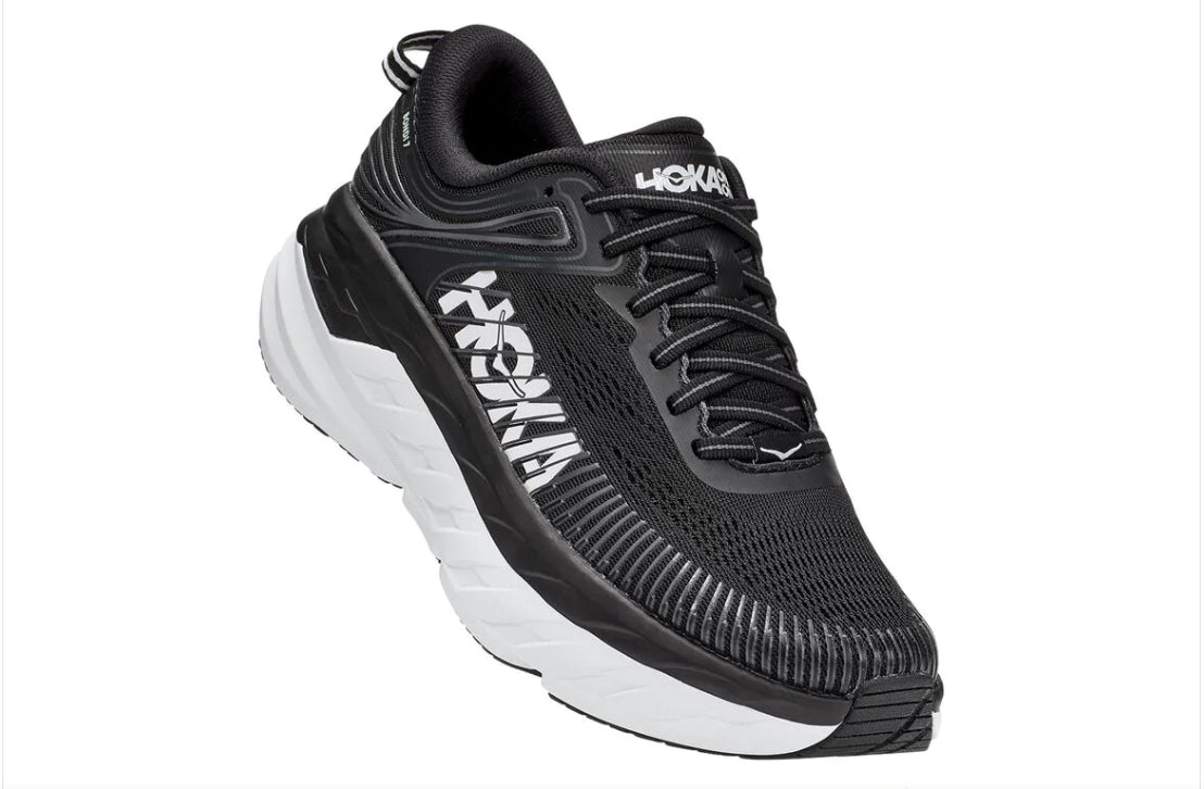 Hoka Black and White Bondi 7 Women's Shoes 1110519/31-BWHT
