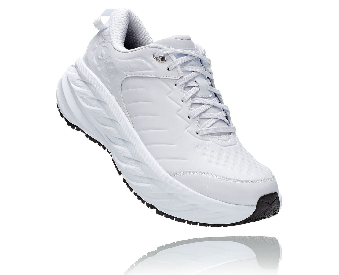 Hoka White on White Bondi SR Mens Running Shoes 1110520-WHT