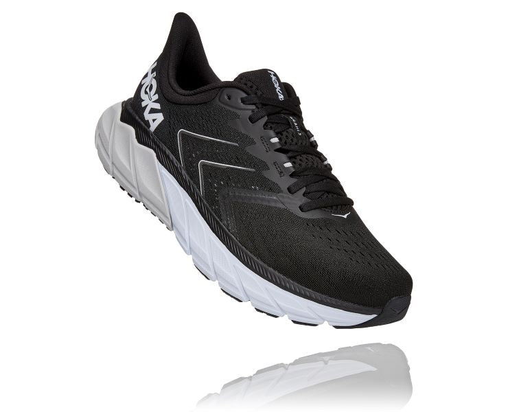 Hoka Black and White Arahi 5 Mens Running Shoes 1115010/11-BWHT