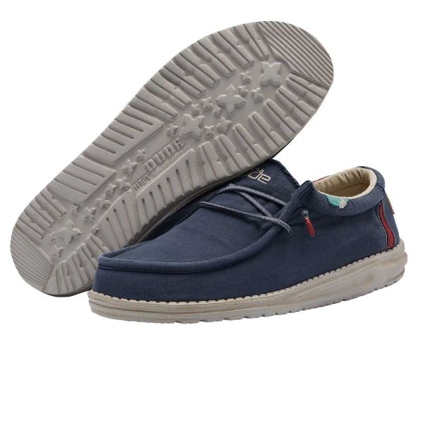 Hey Dude Blue Space Wally Washed Mens Casual Shoes 111522133