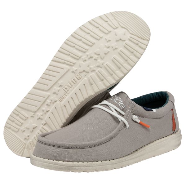 Hey Dude Smoke Grey Wally Washed Men's Casual Shoes 111523301