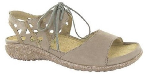 Naot Mangere Stone Nubuck/Khaki Beige Leather Lace-Up Comfort Womens Sandals 11162-W5H
