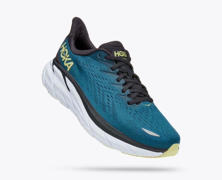 Hoka Blue Coral/Butterfly Clifton 8 Mens Running Shoes 1121374-BCBT