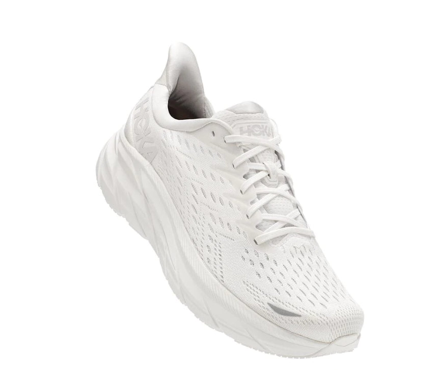 Hoka White Clifton 8 Ladies Running Shoes 1119394-WWH