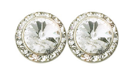 J-111E 15mm Rhinestone Earrings with Rhinestone Frame.