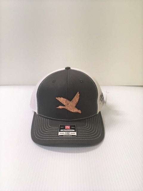 Richardson Charcoal and White 112 Duck Topo Patch Mens Trucker Cap 112-CHW-DUCK