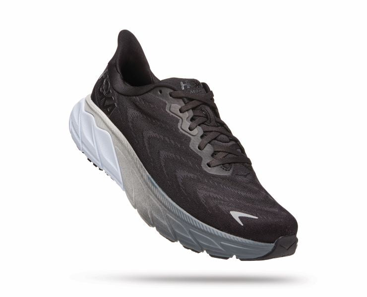Hoka Black with White Arahi 6 Mens Athletic Shoes 1123194/6-BWHT
